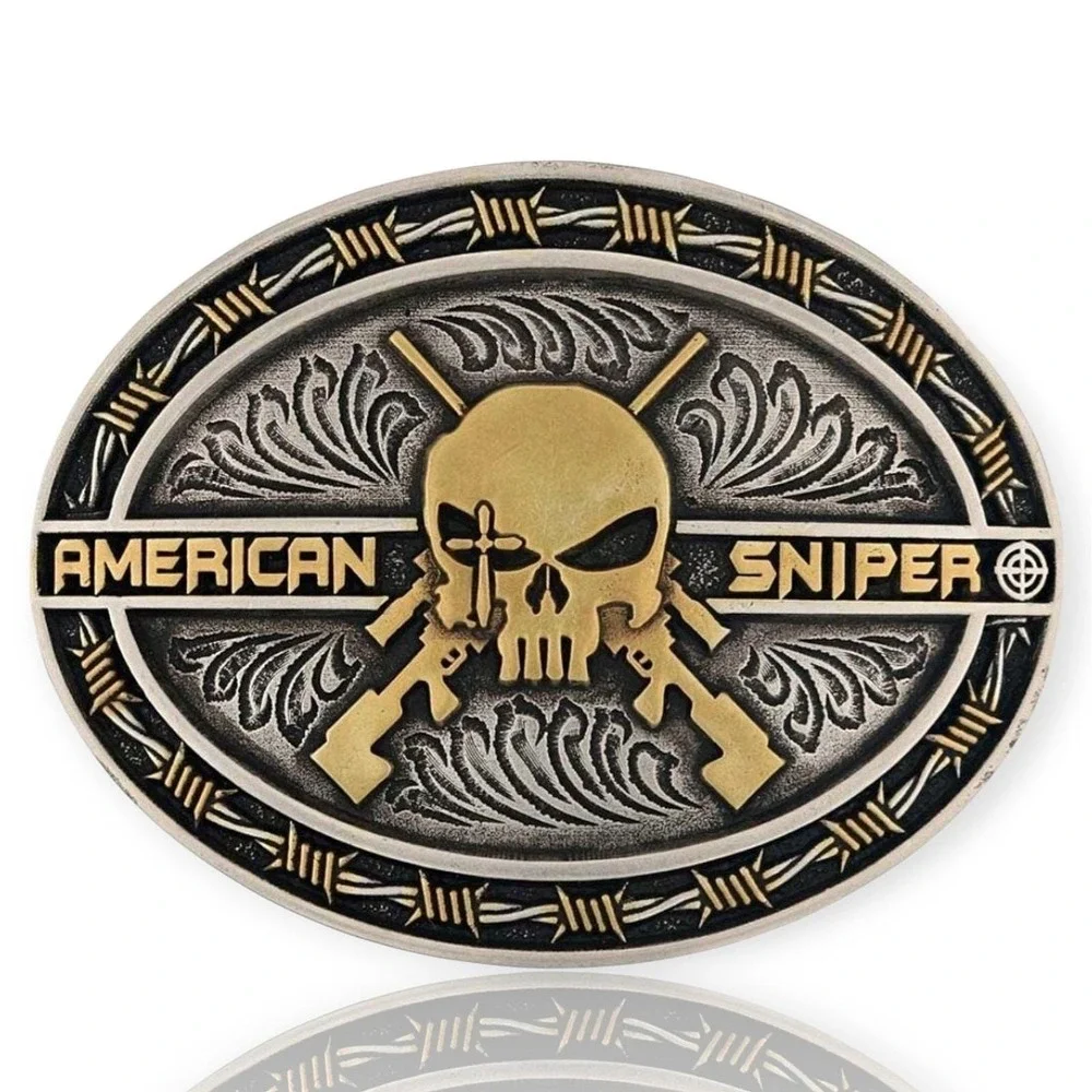 Montana Silversmiths Cover Fire Chris Kyle Attitude Belt Buckle Retail $55 - NEW